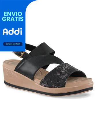 Sandalias Tacón Whitni Negro Croydon Para Mujer Croydon
