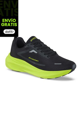 Tenis Running Kione Negro-Verde Para Hombre Croydon Croydon