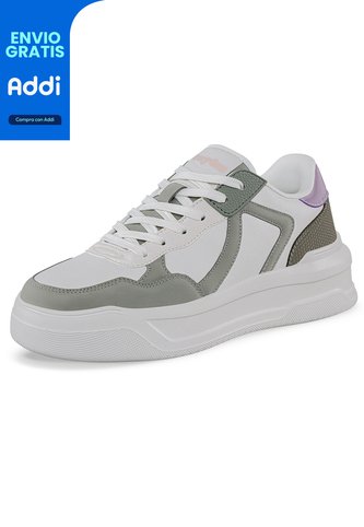 Tenis Casuales Danz Beige-Verde Croydon Para Mujer Croydon