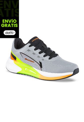 Tenis Running Bople Gris-Naranja Para Hombre Croydon Croydon