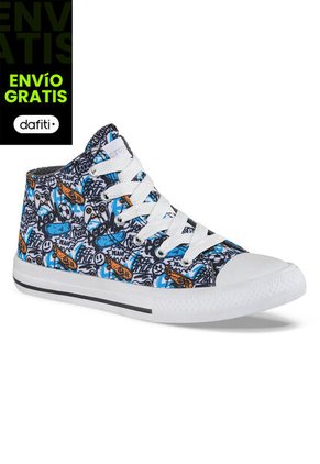 Tenis Krabs Alto Azul Para Niño Croydon