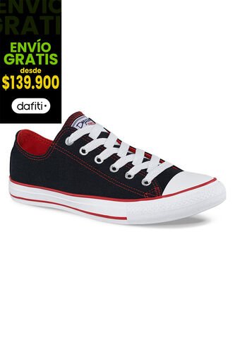 Tenis Discovery Bajo Negro-Rojo Para Hombre Y Mujer Croydon Croydon