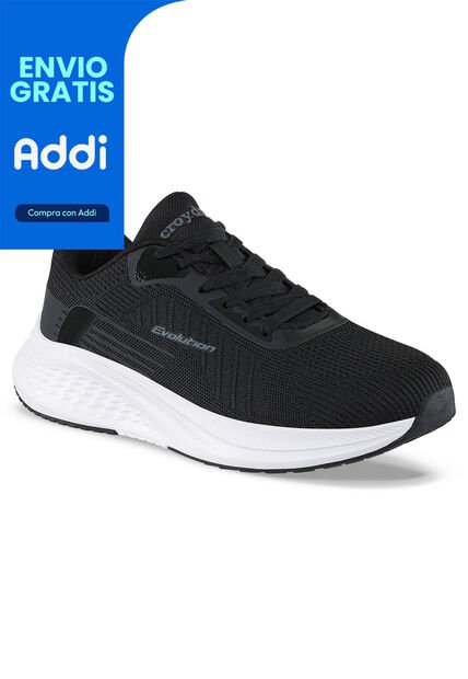 Tenis Running Azuk Negro Croydon Para Hombre