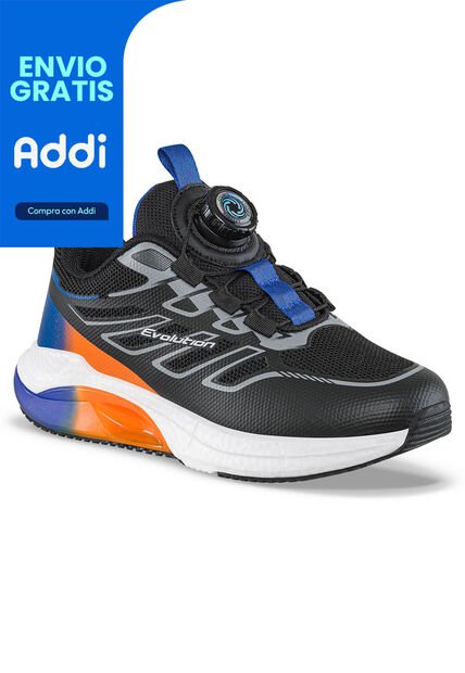 Tenis Running Furam Negro-M.Color Croydon Para Niño