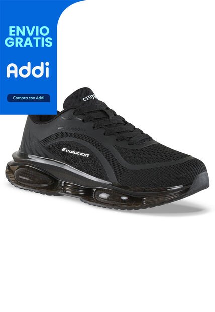 Tenis Running Lumo Negro-Negro Croydon Para Mujer