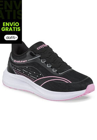Tenis Running Sotta Negro-Rosa Para Niña Croydon Croydon