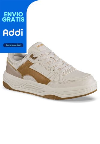 Tenis Urbanos Derme Beige-Café Croydon Para Mujer Croydon