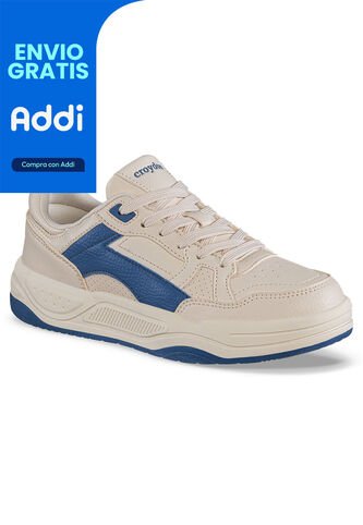 Tenis Urbanos Derme Beige-Azul Croydon Para Mujer Croydon