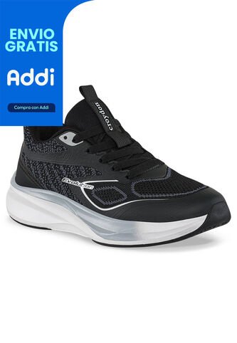 Tenis Running Naki Negro-Gris Croydon Para Mujer Croydon