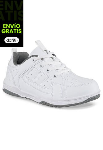 Tenis Colegio Leine C Blanco-Gris Para Niño Y Niña Croydon Croydon