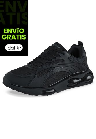 Tenis Running Bazef Negro-Negro Croydon Para Hombre Croydon