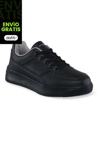 Tenis Colegio Shopir C Negro-Gris Para Niño Y Niña Croydon Croydon