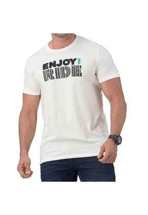 Camiseta Juan Estampada Marfil Croydon Para Hombre