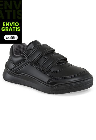 Tenis Colegio Roblo Velcro Negro Para Niño Y Niña Croydon Croydon