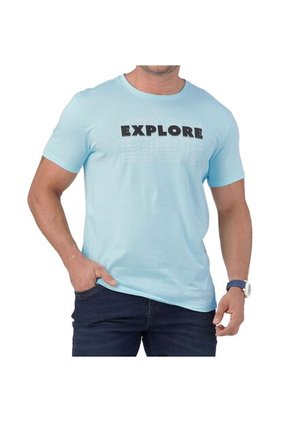 Camiseta Mateo Estampada Azul Celeste Croydon Para Hombre