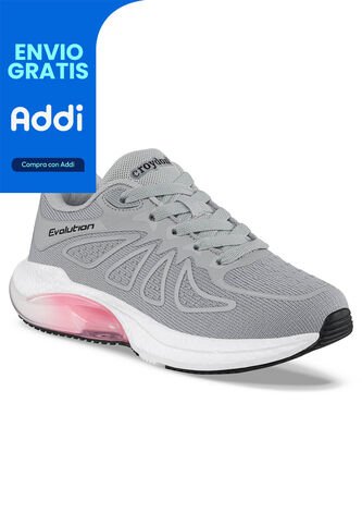 Tenis Running Gelmor Gris-Rosa Para Niña Croydon Croydon