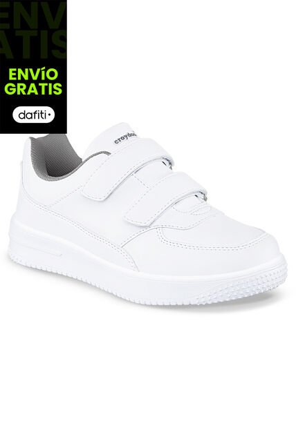 Tenis Colegio Shopir V Blanco-Gris Para Niño Y Niña Croydon
