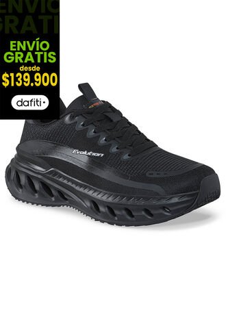 Tenis Running Rulas Negro-Negro Croydon Para Hombre Croydon