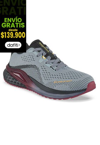 Tenis Running Neldra Gris-Vino Croydon Para Hombre Croydon