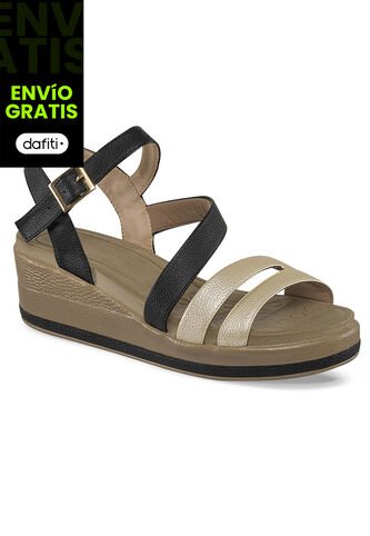 Sandalias Sindy Negro-Oro Para Mujer Croydon Croydon