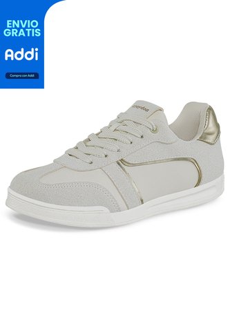 Tenis Urbanos Alegra Beige-Oro Croydon Para Mujer Croydon