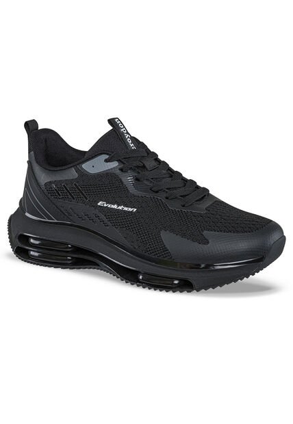 Tenis Running Yemel Negro-Negro Croydon Para Hombre