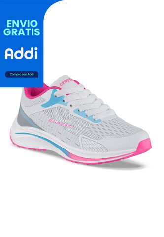 Tenis Running Tixmar Blanco-Fucsia Para Niña Croydon Croydon