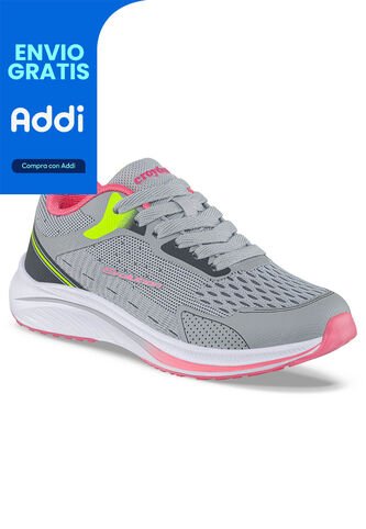 Tenis Running Tixmar Gris-Rosa Para Niña Croydon Croydon