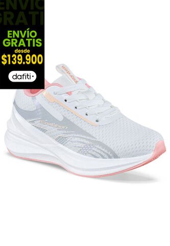 Tenis Running Nelu Blanco-Rosa Croydon Para Niño Croydon