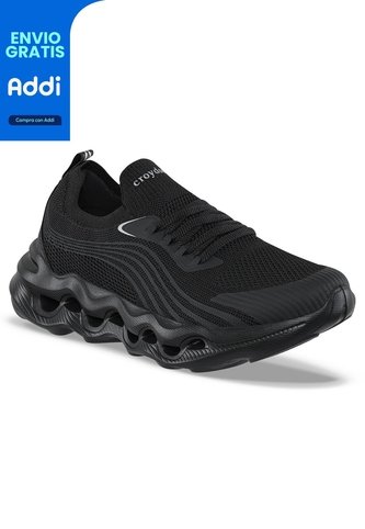 Tenis Para Caminar Nami Negro-Negro Croydon Para Mujer Croydon