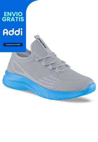 Tenis Running Pemax Gris-Azul Para Hombre Croydon Croydon