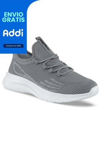 Tenis Running Pemax Gris-Blanco Para Hombre Croydon Croydon