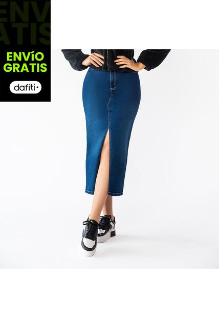 Falda Salome Azul Osc Para Mujer Croydon