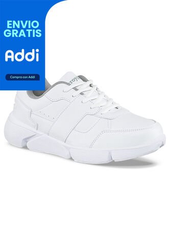 Tenis Colegio Hannir C Blanco-Gris Para Hombre Y Mujer Croydon Croydon