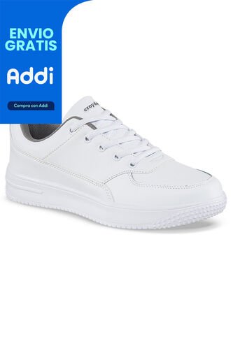 Tenis Colegio Shopir Pro C Blanco-Gris Para Niño Y Niña Croydon Croydon
