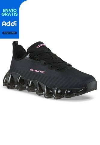 Tenis Running Sillux Negro-Negro Croydon Para Niña Croydon