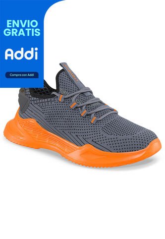Tenis Running Wuwa Gris-Naranja Para Hombre Croydon Croydon