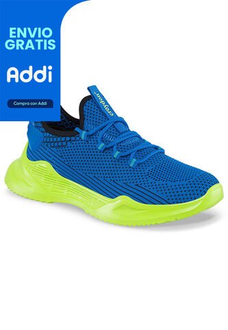 Tenis Running Wuwa Azul-Verde Para Hombre Croydon Croydon