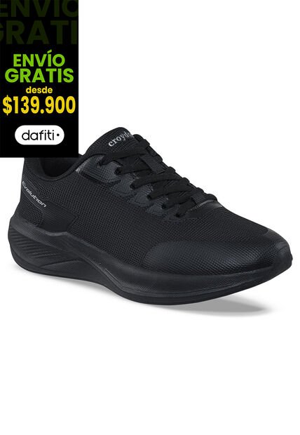Tenis Running Patuf Negro-Negro Croydon Para Mujer