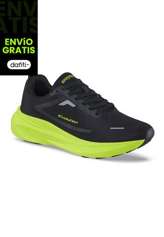Tenis Running Kione Negro-Verde Para Hombre Croydon Croydon