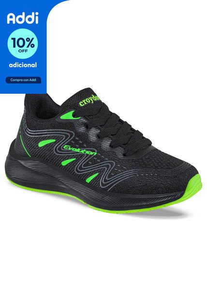 Tenis Running Zayer Negro Para Niño Croydon
