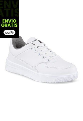 Tenis Colegio Shopir C Blanco-Gris Para Niño Y Niña Croydon Croydon