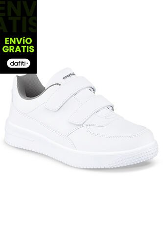 Tenis Colegio Shopir V Blanco-Gris Para Niño Y Niña Croydon Croydon