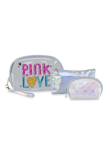 Cosmetiquera Lili 3 Pzas Plata Croydon Para Mujer