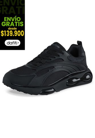 Tenis Running Bazef Negro-Negro Croydon Para Hombre Croydon