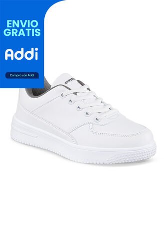 Tenis Colegio Shopir C Blanco-Gris Para Niño Y Niña Croydon Croydon