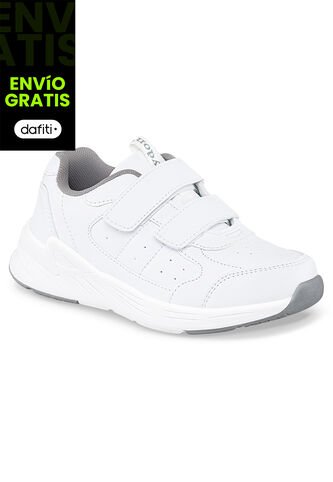 Tenis Colegio Neril V Blanco-Gris Para Niño Y Niña Croydon Croydon