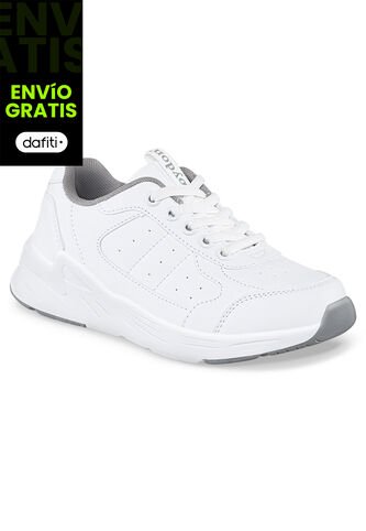 Tenis Colegio Neril C Blanco-Gris Para Niño Y Niña Croydon Croydon