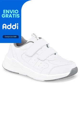 Tenis Colegio Neril V Blanco-Gris Para Niño Y Niña Croydon Croydon