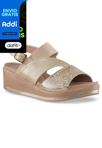 Sandalias Tacón Whitni Oro Croydon Para Mujer Croydon